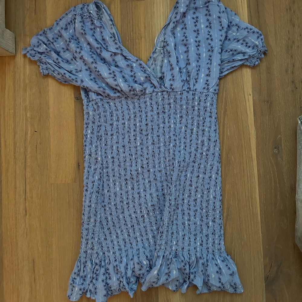 Skylar + Madison blue flowery mini dress